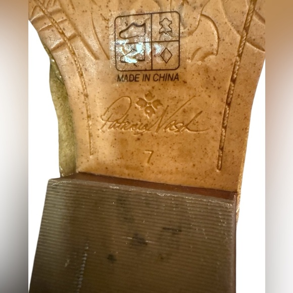 Patricia Nash Suede Nib Batista Women's Tan Cowboy Mules Size 7 - Picture 8 of 9